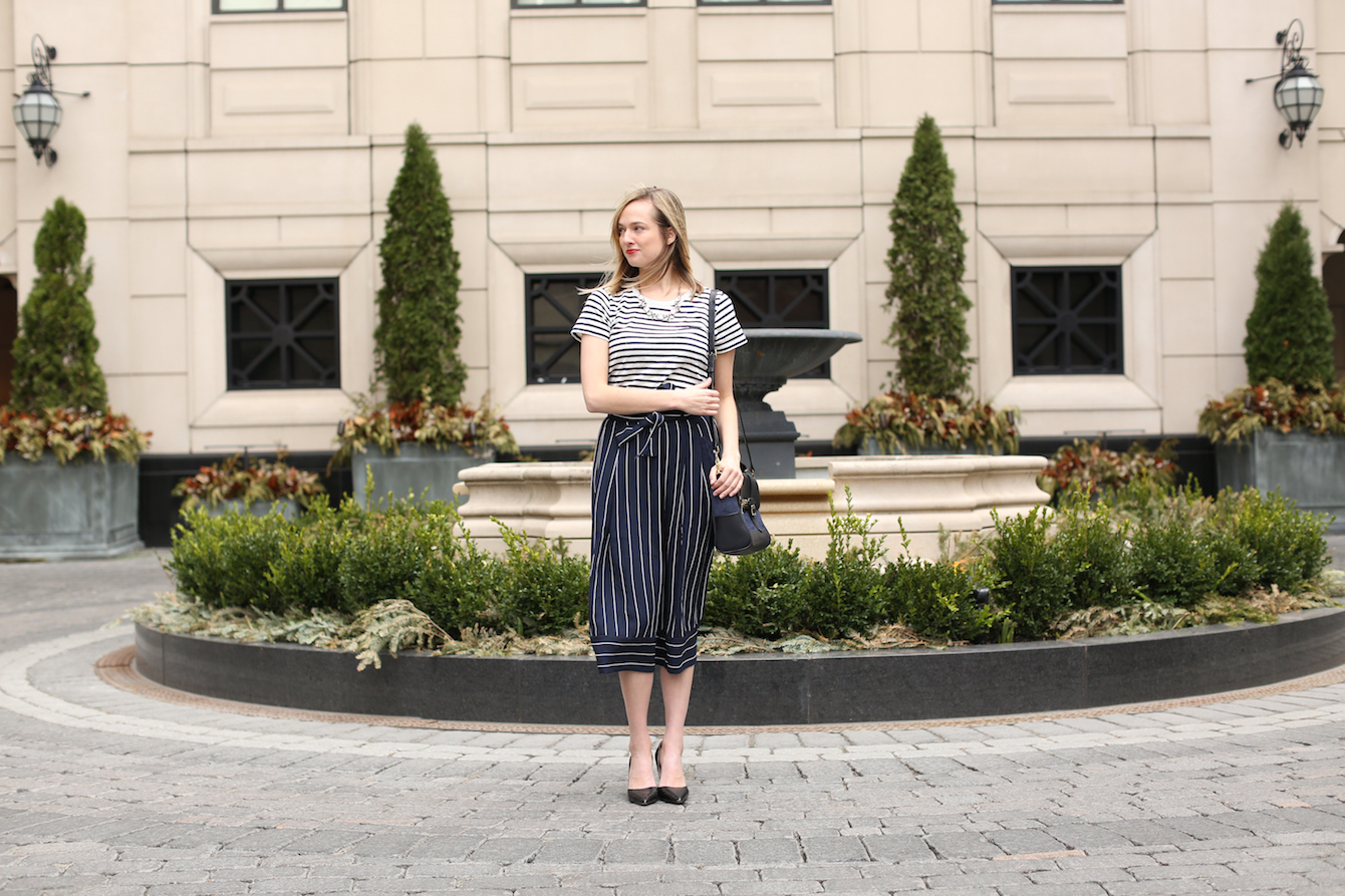 Banana Republic Navy Striped Skirt-24