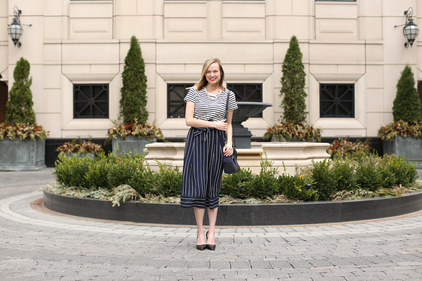 Banana Republic Navy Striped Skirt-25