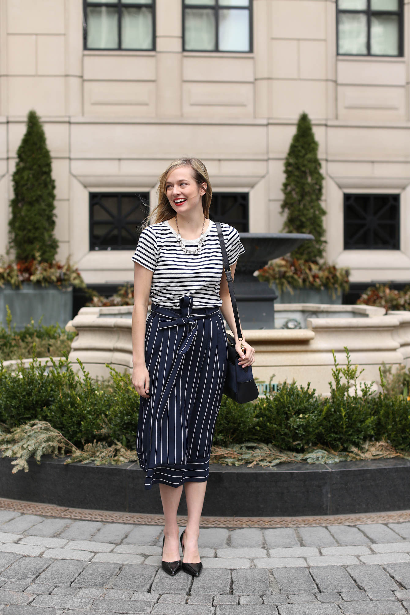 Banana Republic Navy Striped Skirt-4