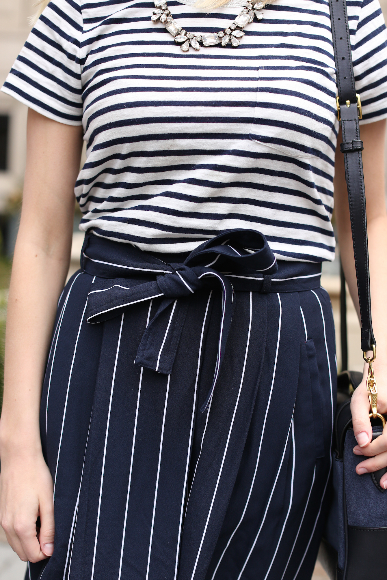 Banana Republic Navy Striped Skirt-40