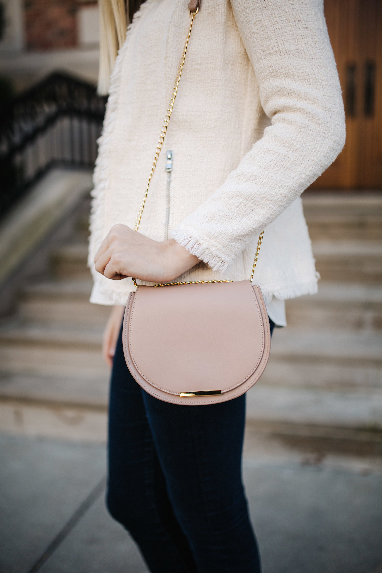 cuyana mini chain saddle bag