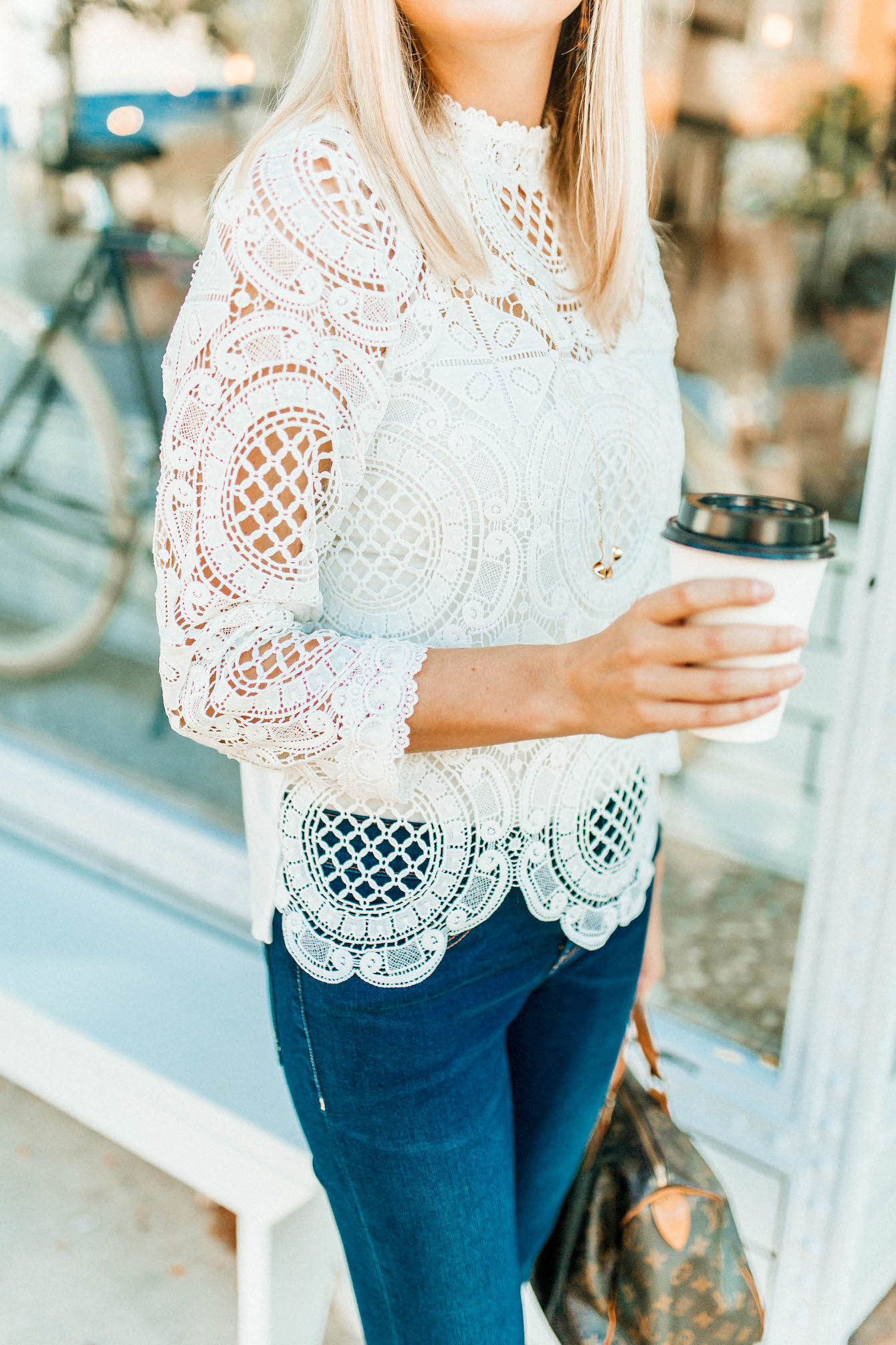 Anthropologie White Lace Top